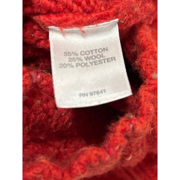 J.Jill Sweater Womens XL Red Knit Pockets Ribbed Cuffs Collar Wool Blend - Picture 4 of 7